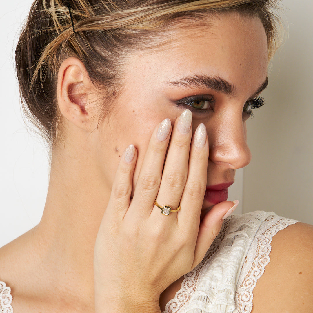 BAGUETTE STEIN RING | 925 SILBER