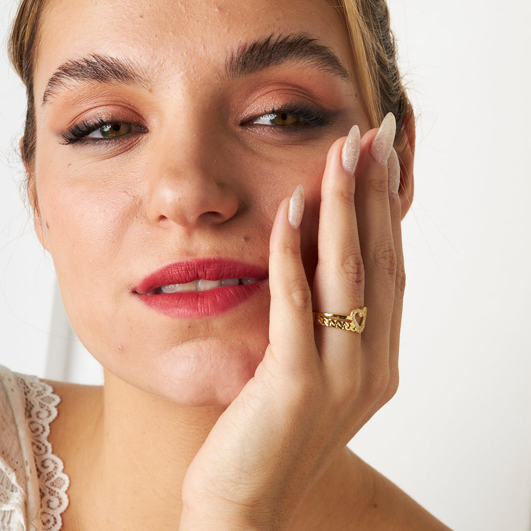 Heart Stone Necklace - 925 SILVER