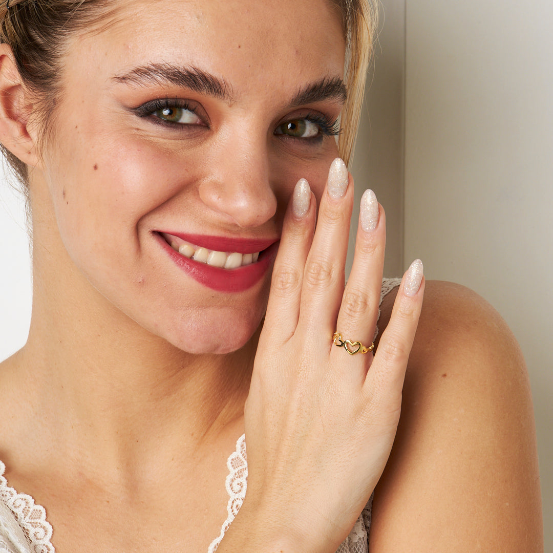 Heart Row Ring - 925 SILVER