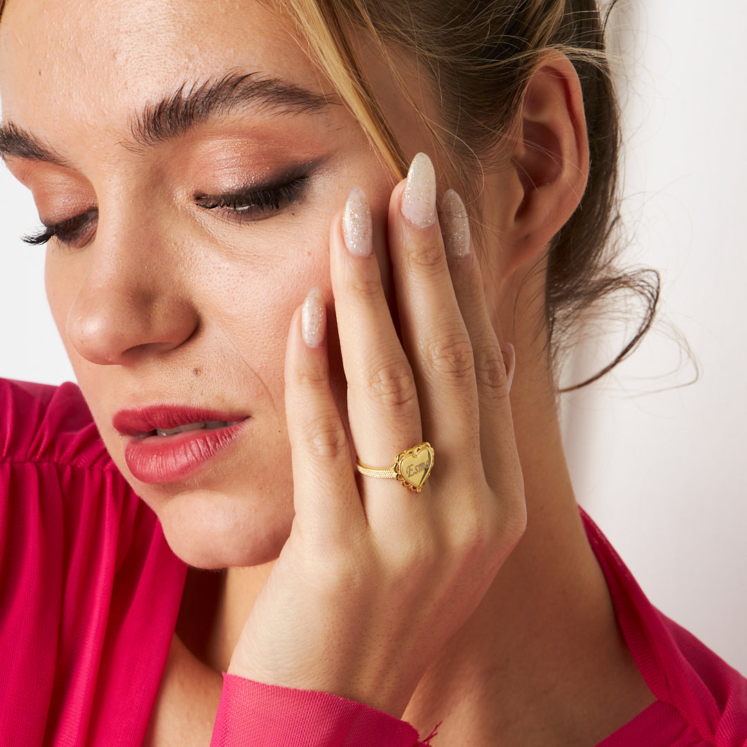 LOVE RING MIT GRAVUR | 925 SILBER