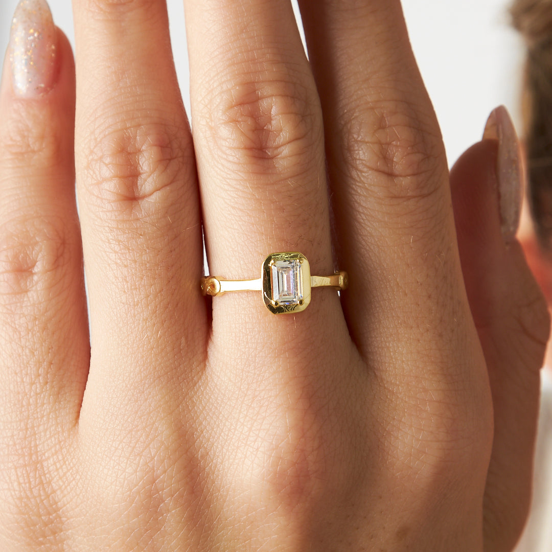 BAGUETTE STEIN RING | 925 SILBER