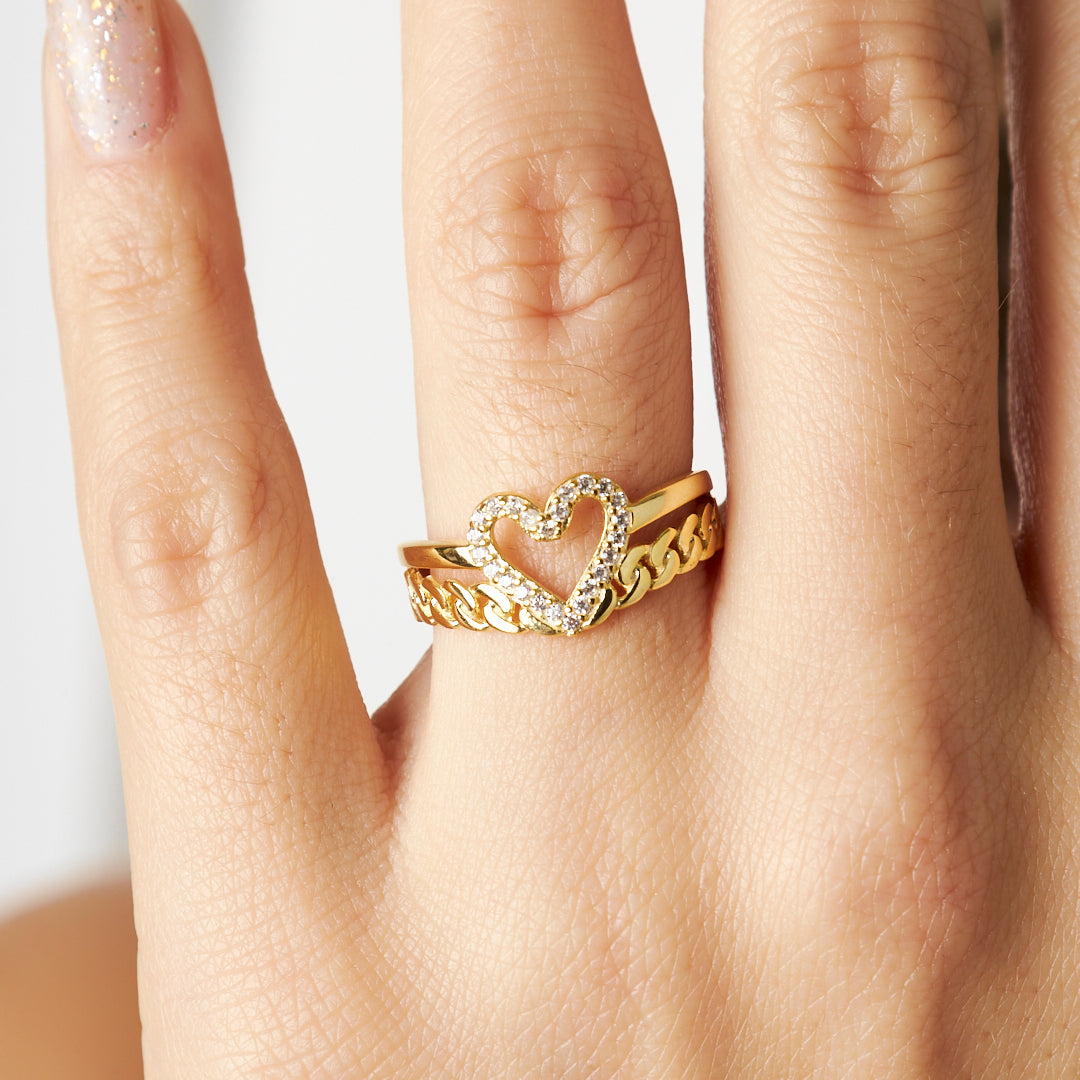 Heart Stone Necklace - 925 SILVER