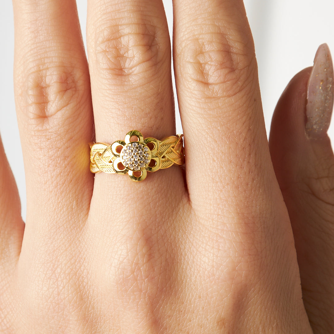 STRICK RING MIT STEIN | 925 SILBER