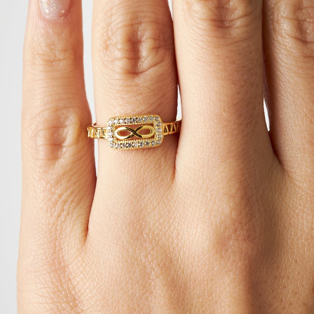 Detailed Stone Eternity Ring - 925 SILVER