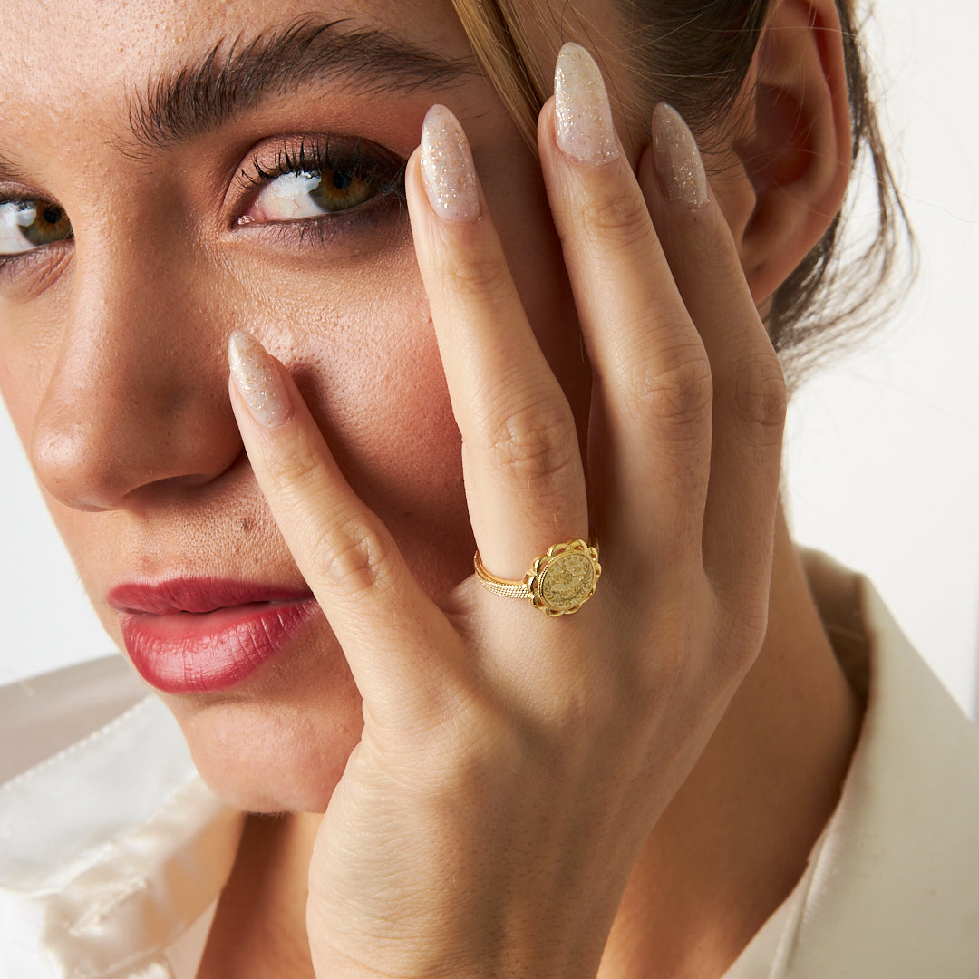 Monogram Flower Model Ring - 925 SILVER