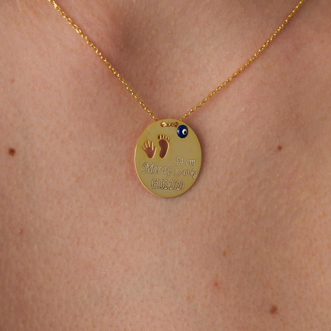 Evil Eye First Step Newborn Necklace - 925 Silver