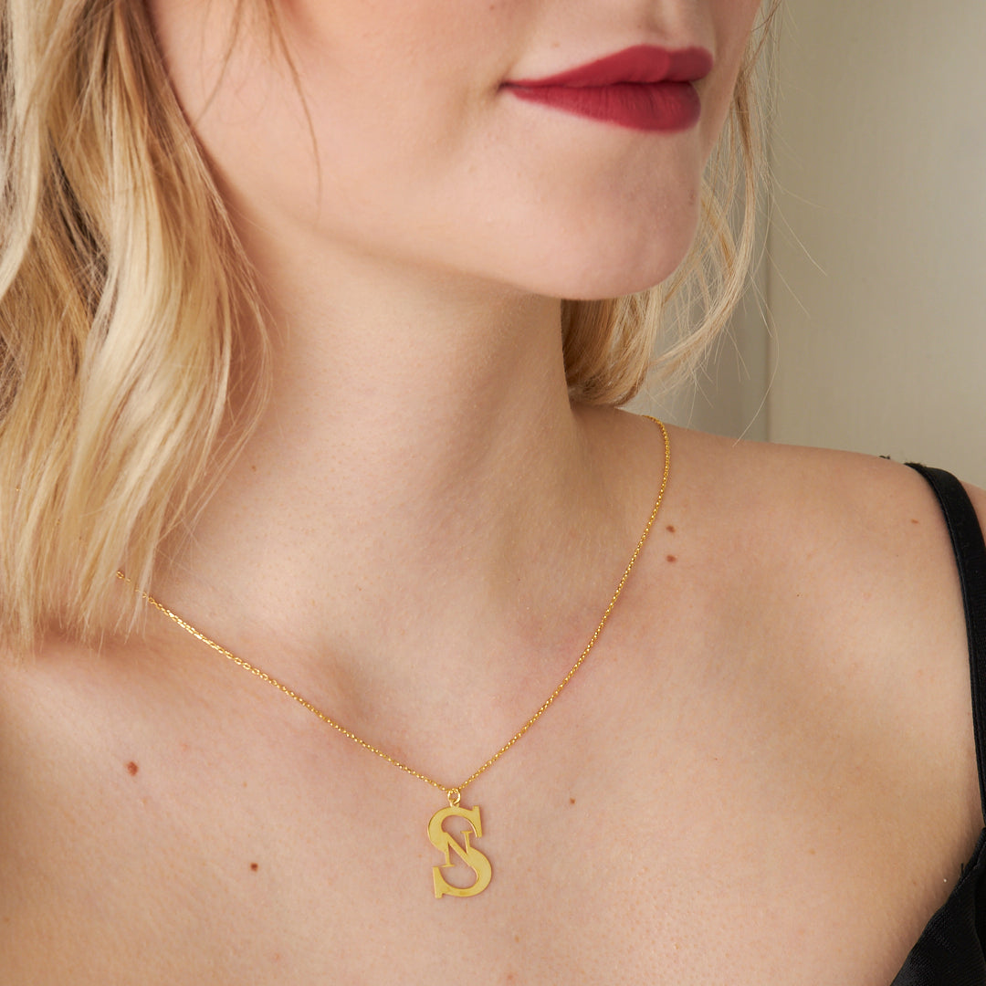 Double Letter Necklace Model 2 - 925 SILVER