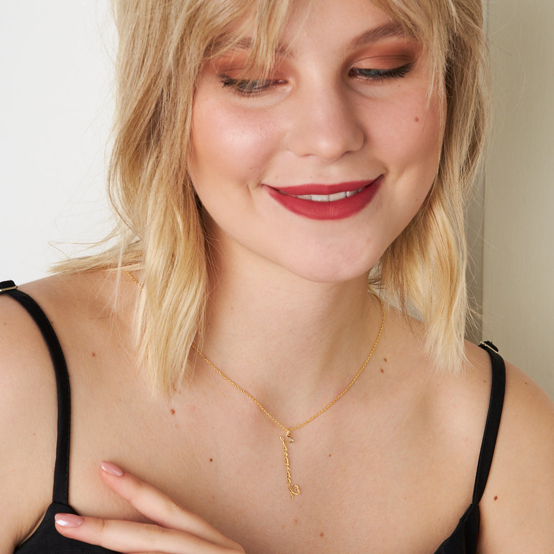 Heart Symbol Name Necklace - 925 SILVER