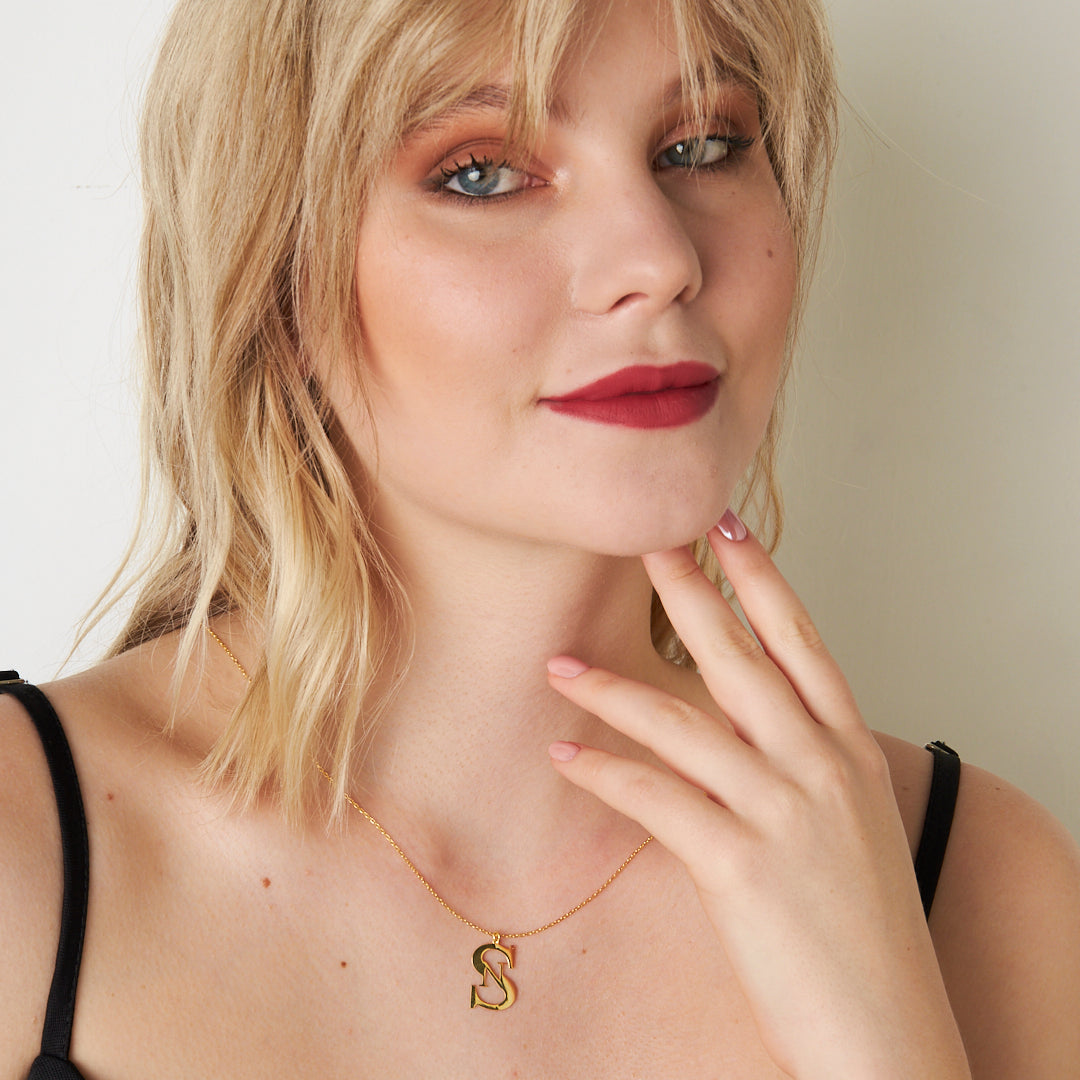 Double Letter Necklace Model 2 - 925 SILVER