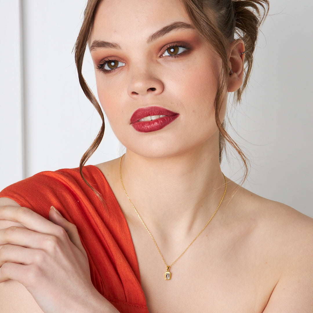 Baguette Pus Necklace - 925 SILVER