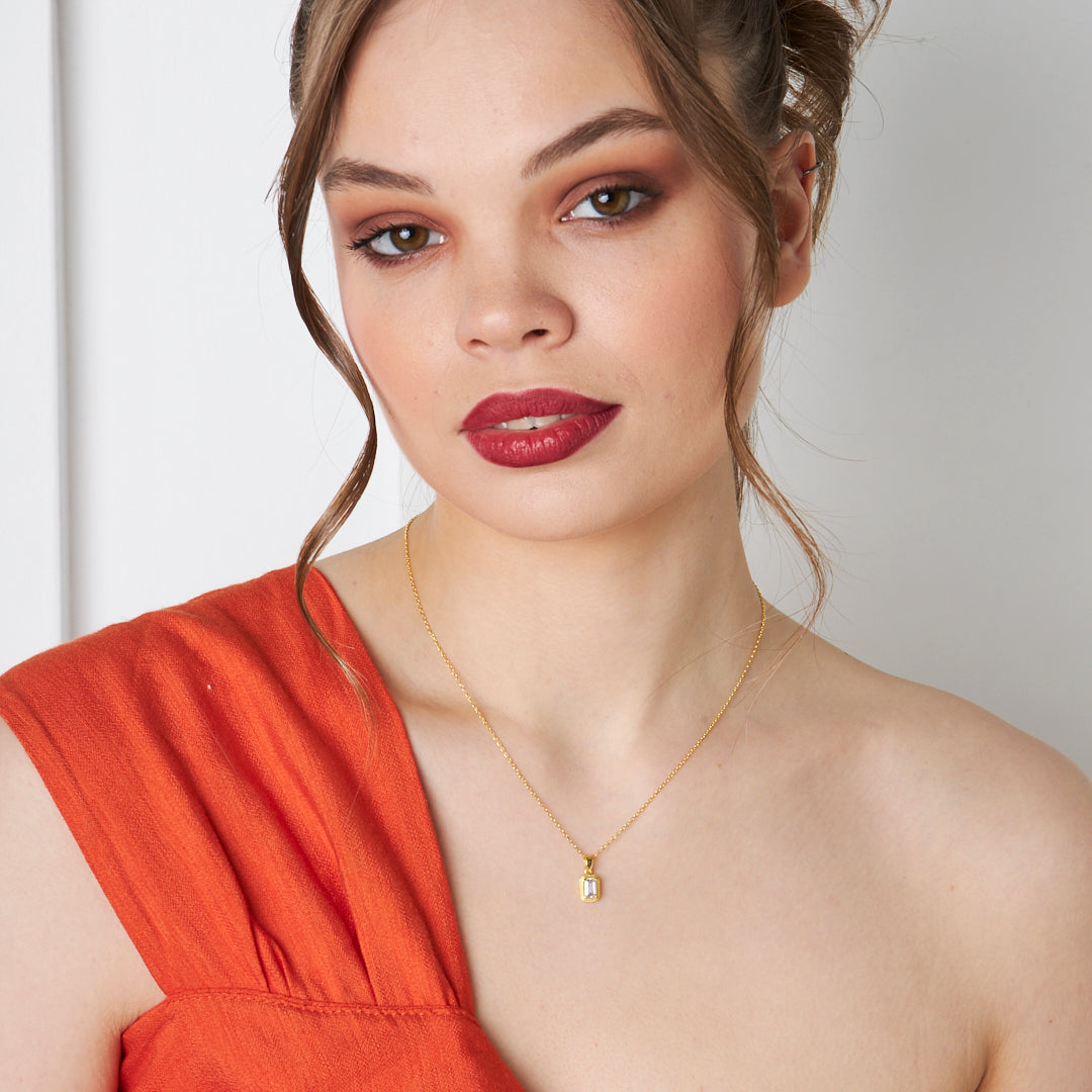 Baguette Pus Necklace - 925 SILVER