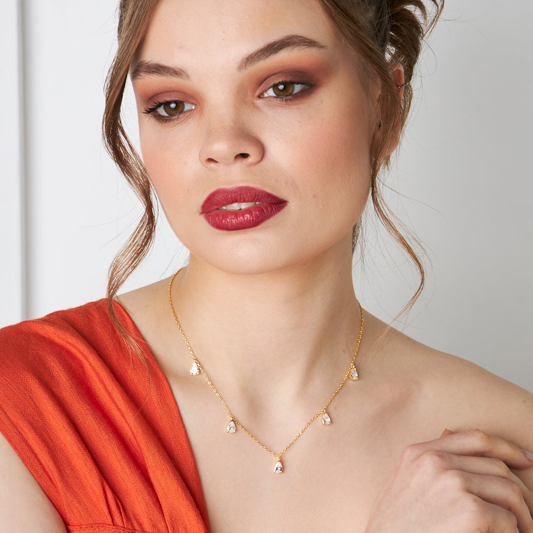 Sequential Water Drop Necklace - 925 SILVER