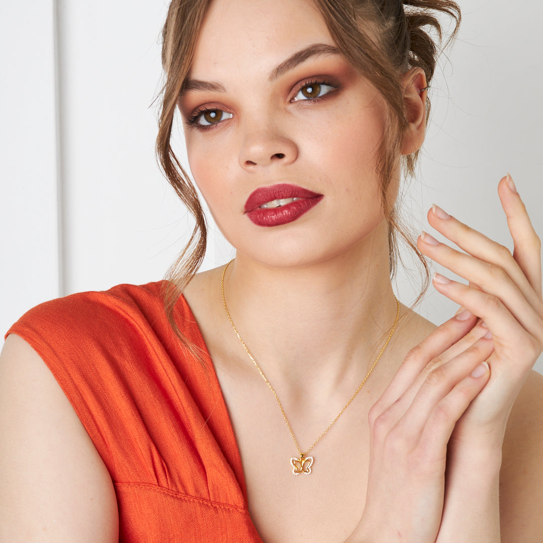 Spring Butterfly Necklace - 925 SILVER