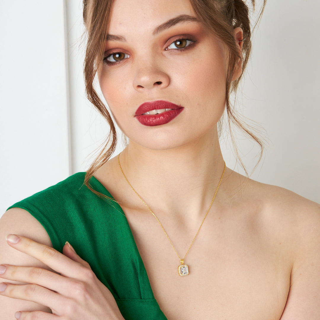 Baguette World Necklace - 925 Silver