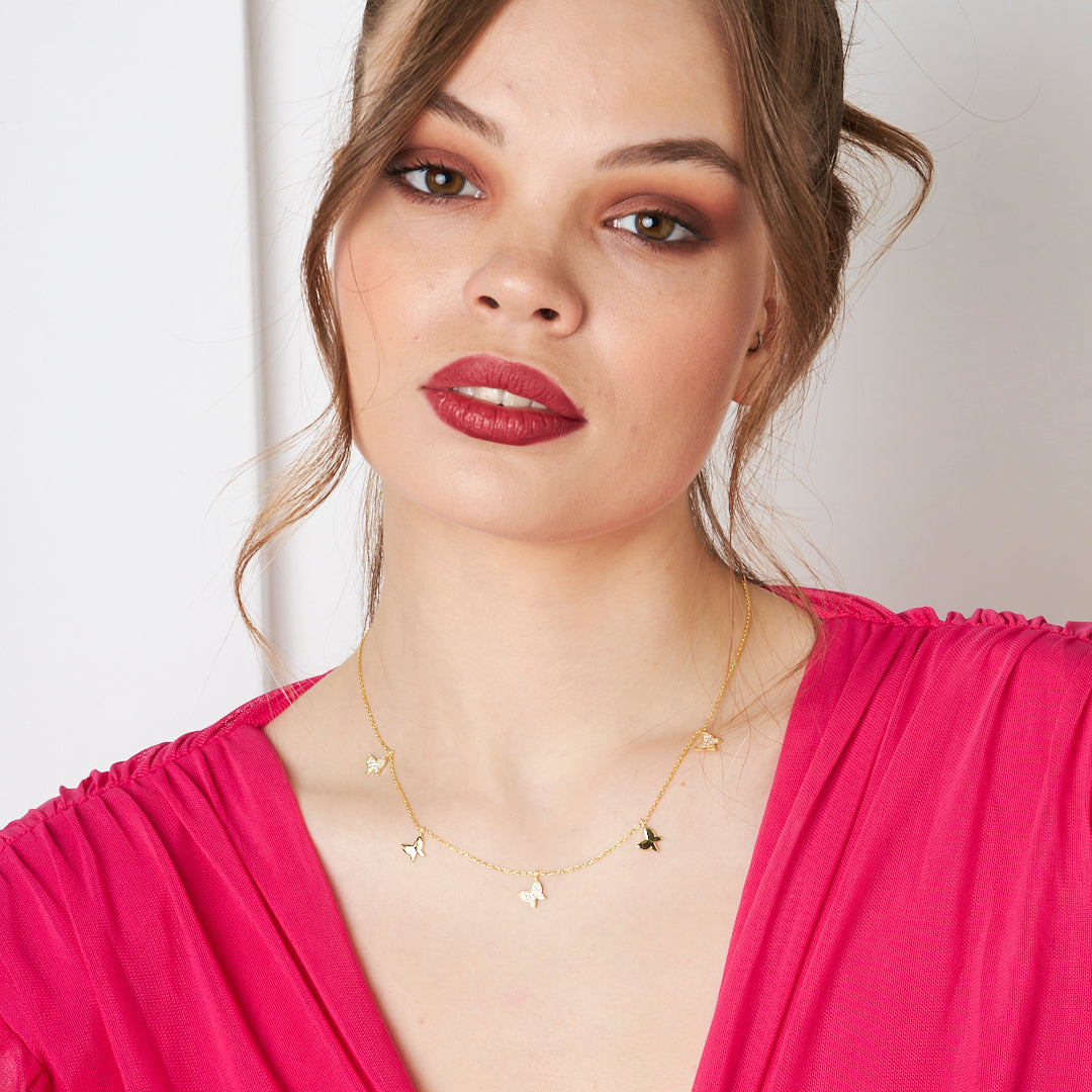 Sequential Butterfly Necklace - 925 SILVER