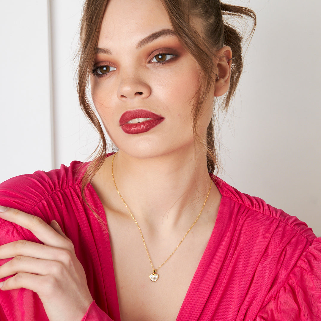 Minimalist Necklace with White Stone - 925 SILVER