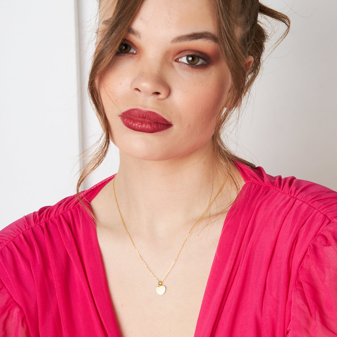 Minimalist Necklace with White Stone - 925 SILVER