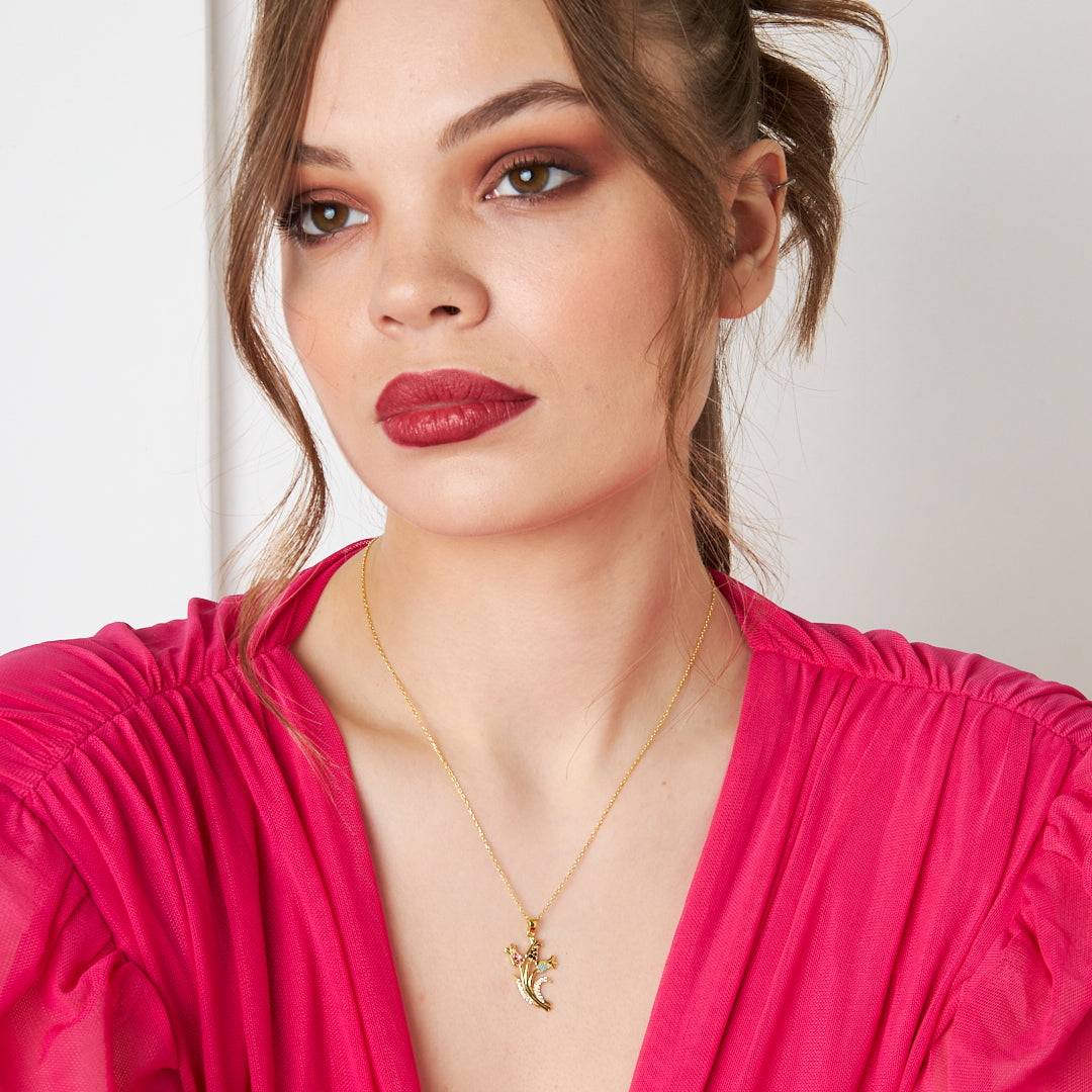 Tulip Pattern Necklace - 925 Silver