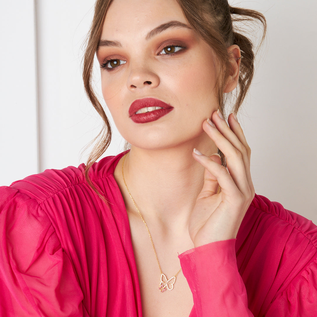 Double Butterfly Necklace - 925 SILVER