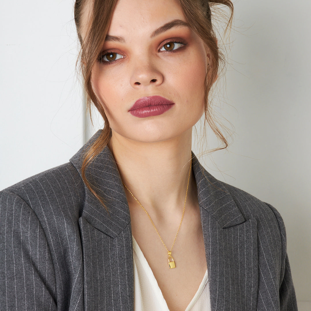 Small Lock Necklace - 925 SILVER