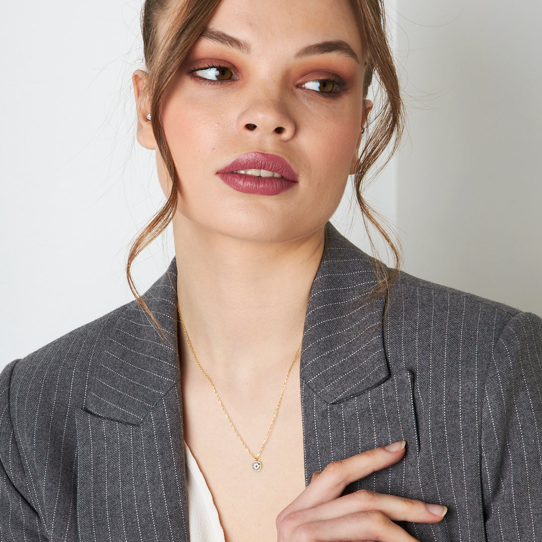 Mini Evil Eye Necklace - 925 Silver