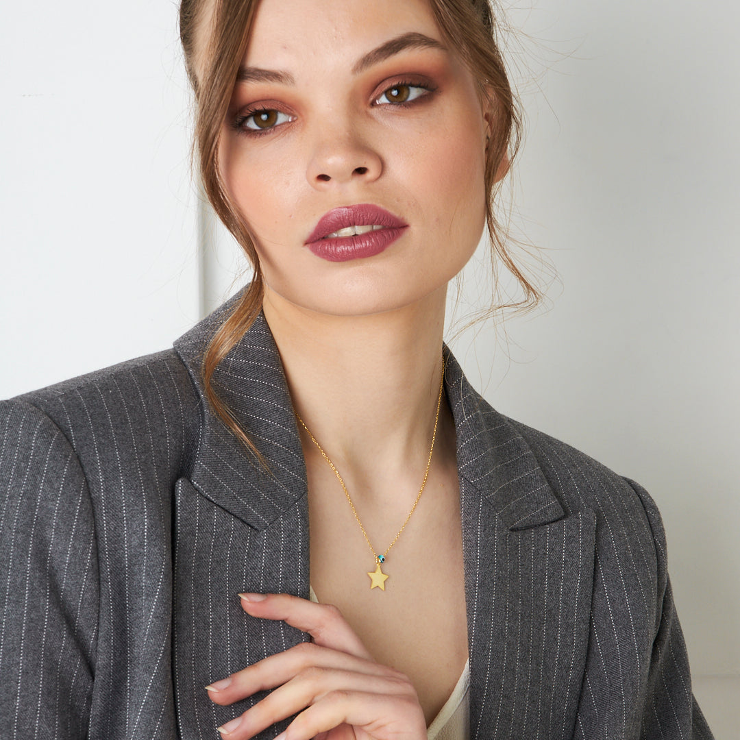 Evil Eye Star Necklace - 925 SILVER