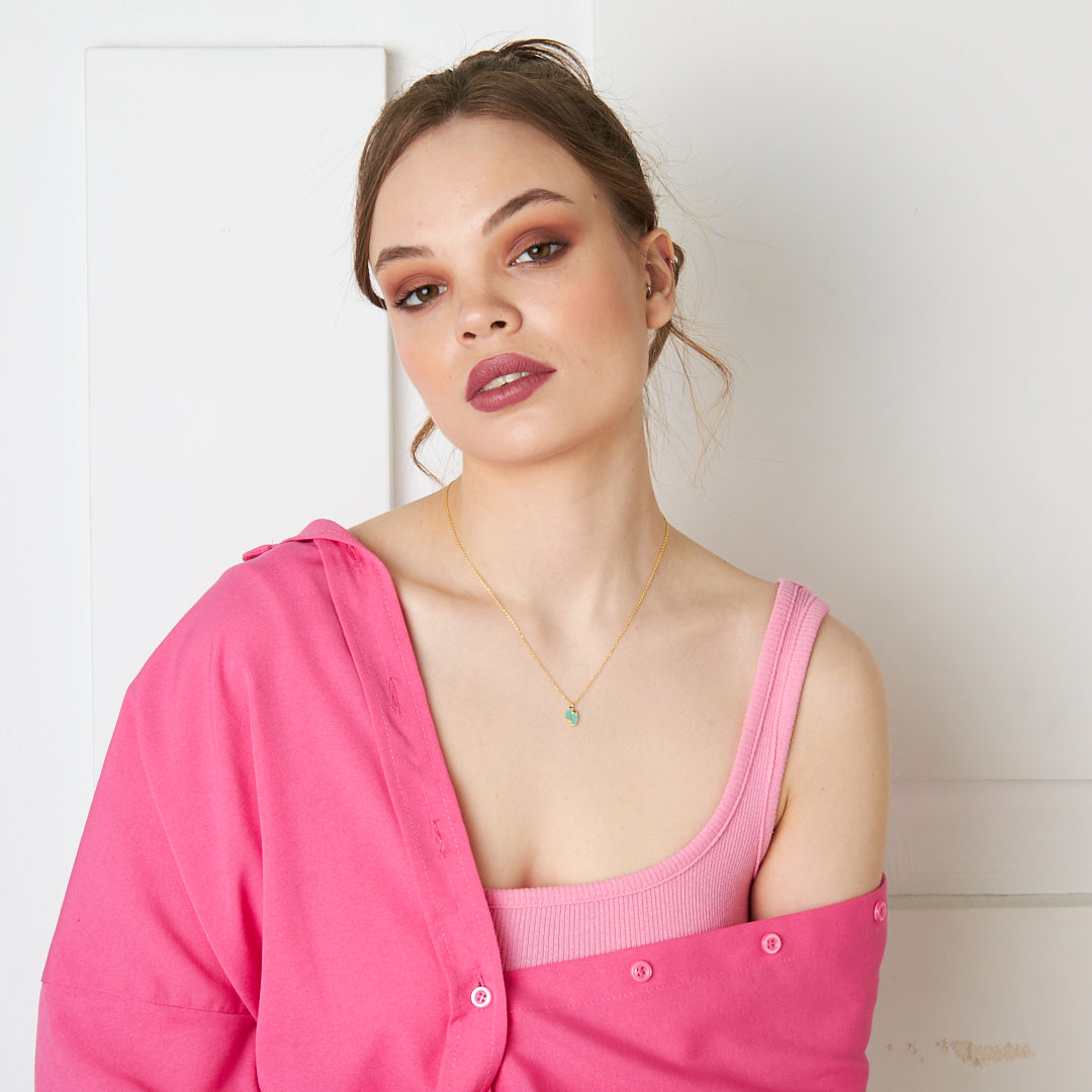 Stone Baby Foot Necklace - 925 SILVER