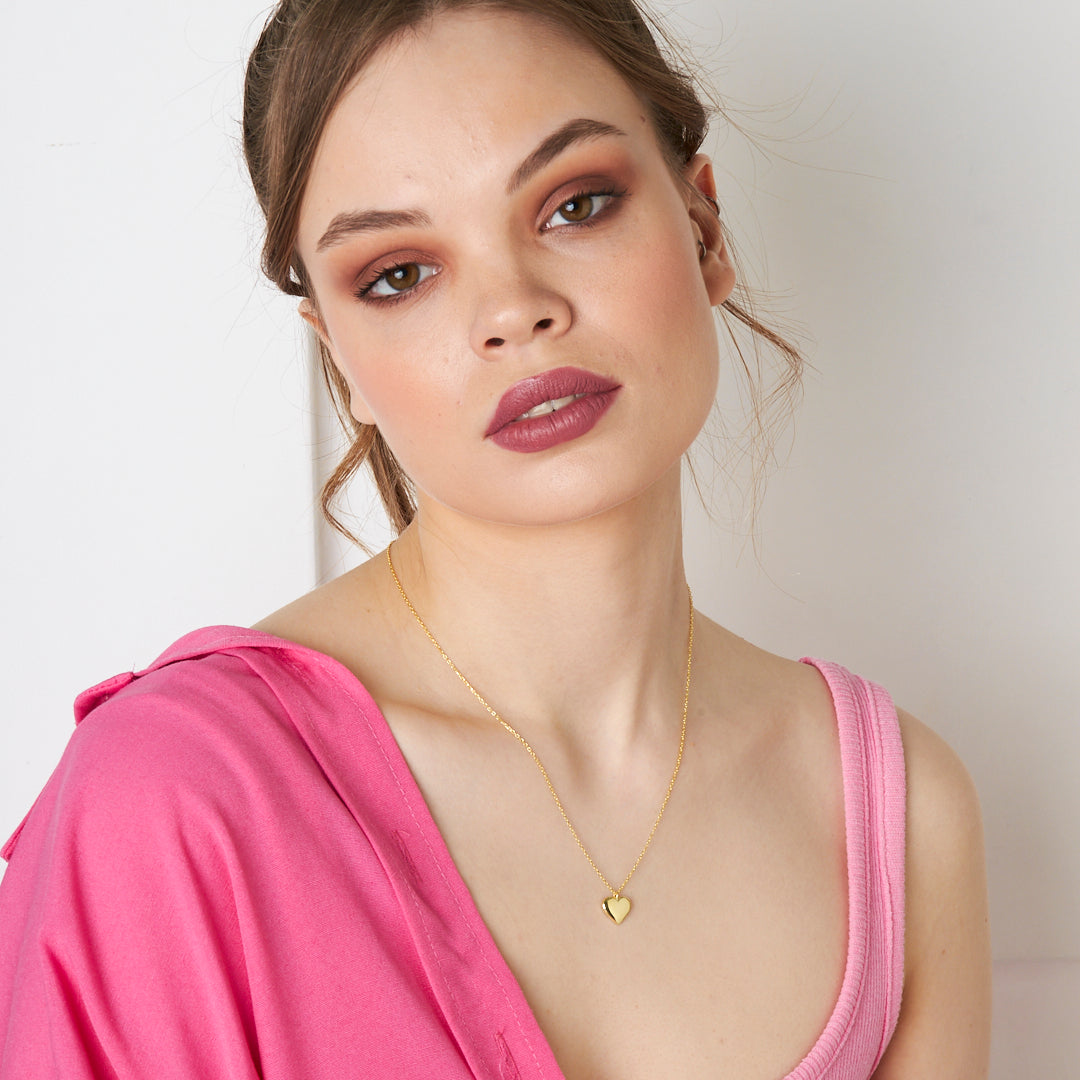 Plate Heart Necklace - 925 SILVER