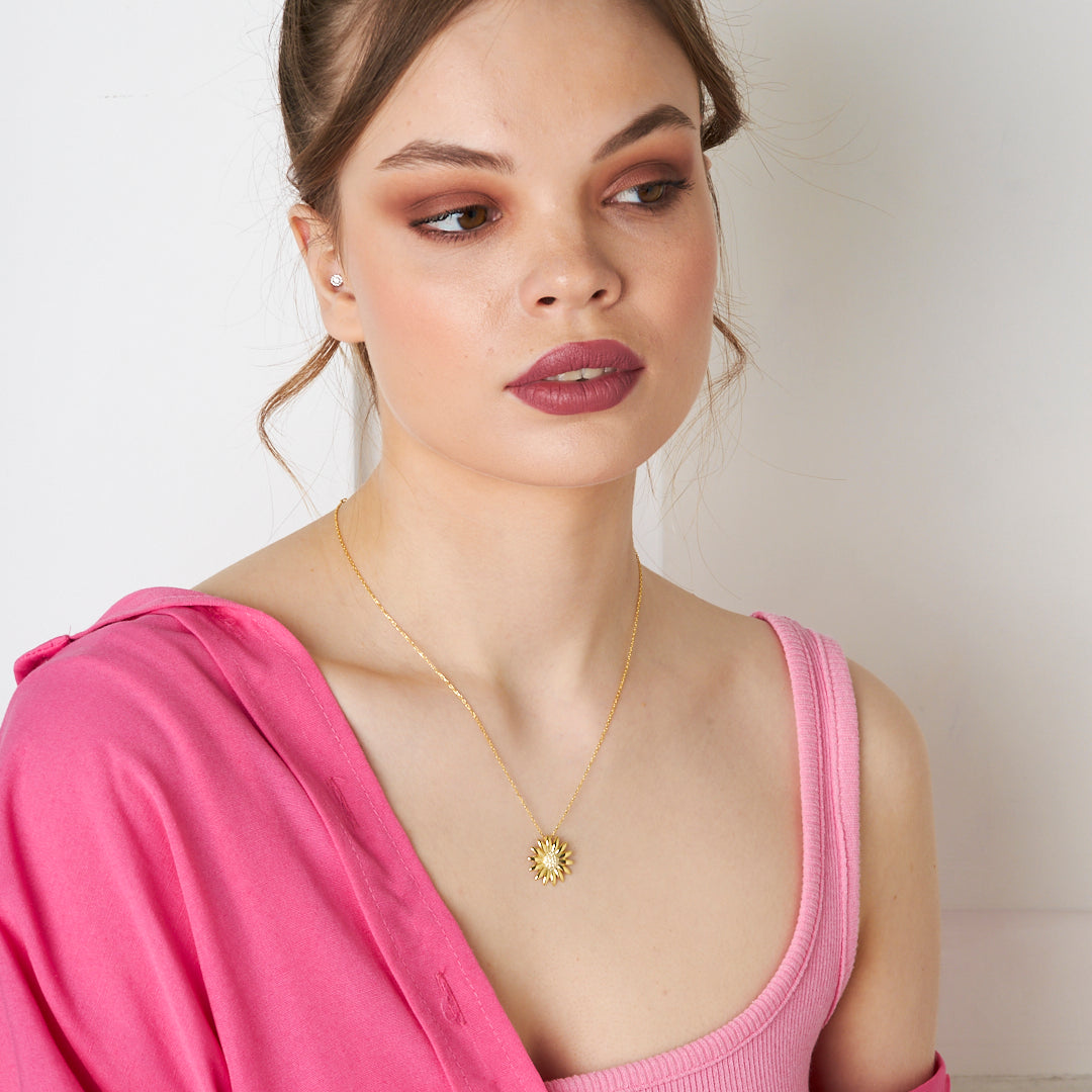 Sunflower Necklace - 925 Silver