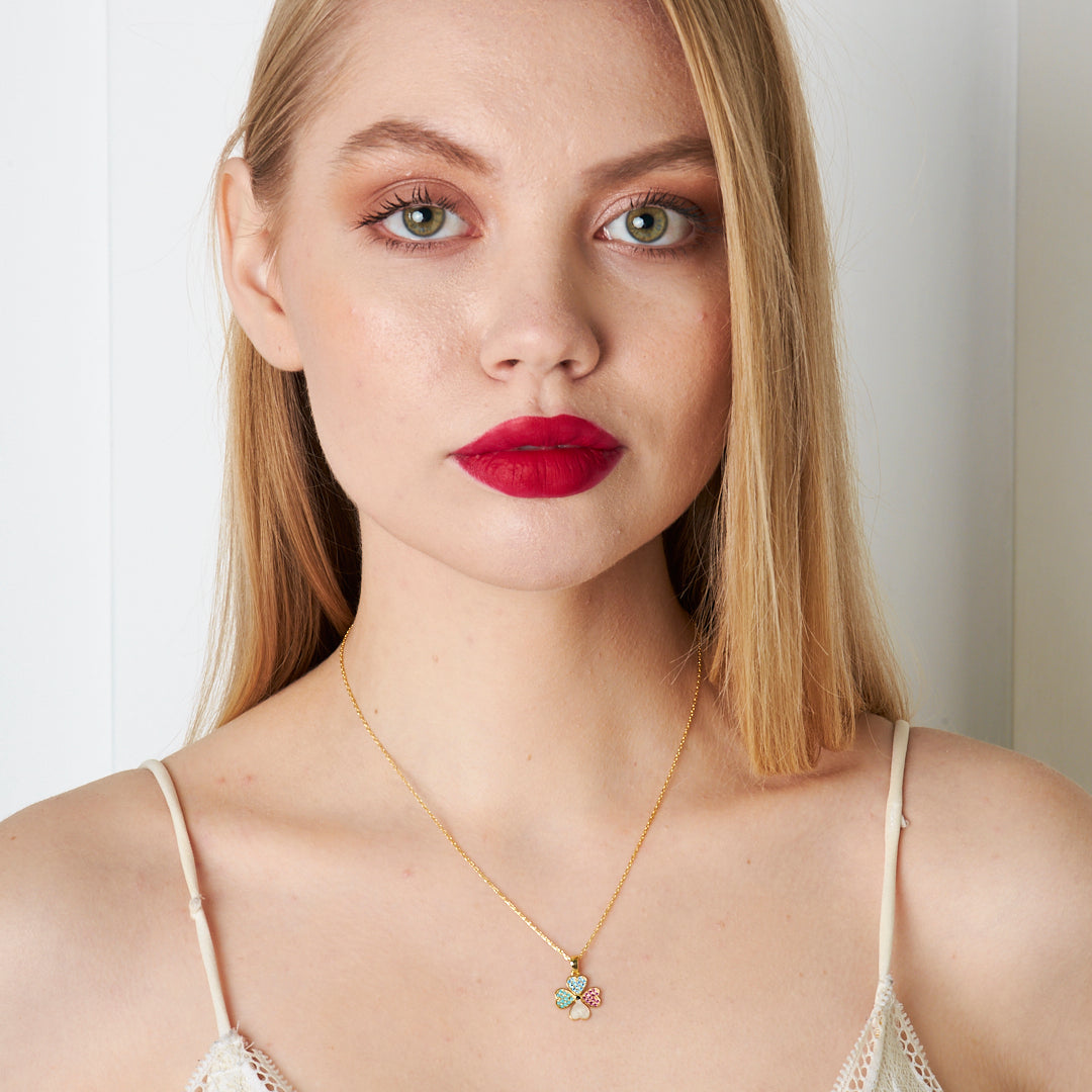 Colorful Clover Necklace - 925 SILVER