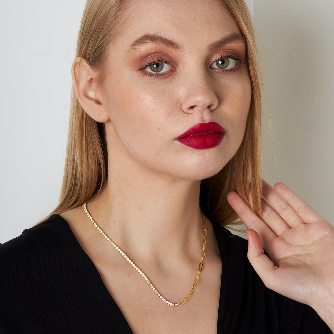 Rectangular Waterway Chain Necklace - 925 Silver