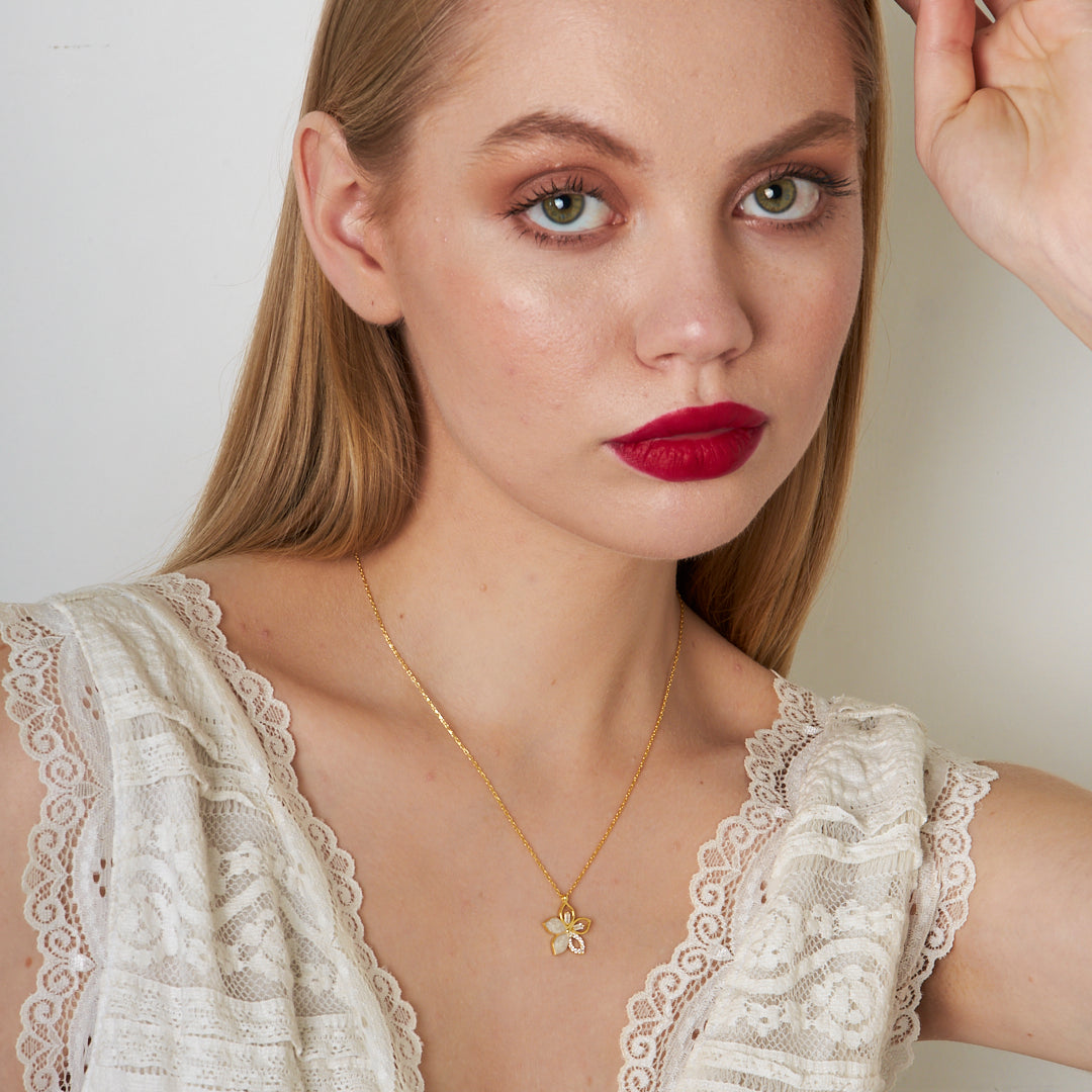 Lotus Flower Necklace - 925 Silver