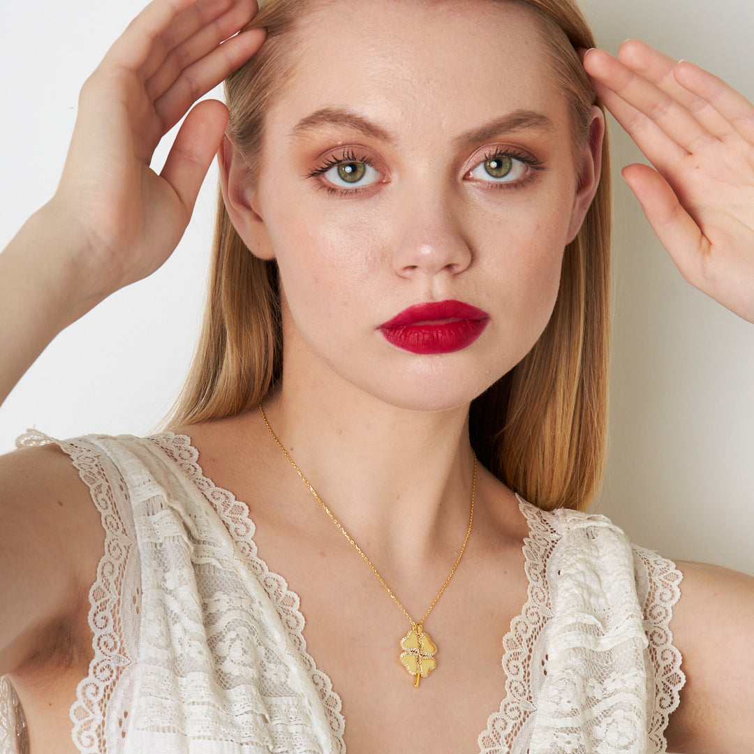 Heart Clover Necklace - 925 SILVER