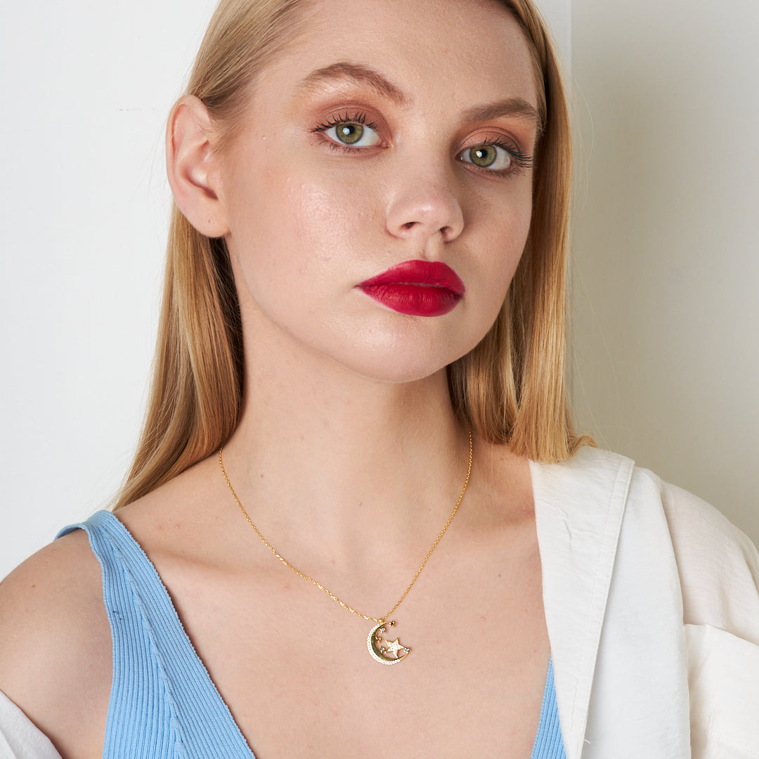 Grandfather Moon Necklace - 925 Silver