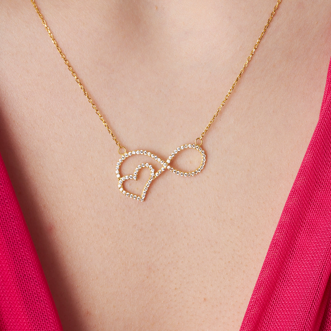 Infinity Heart Necklace - 925 Silver