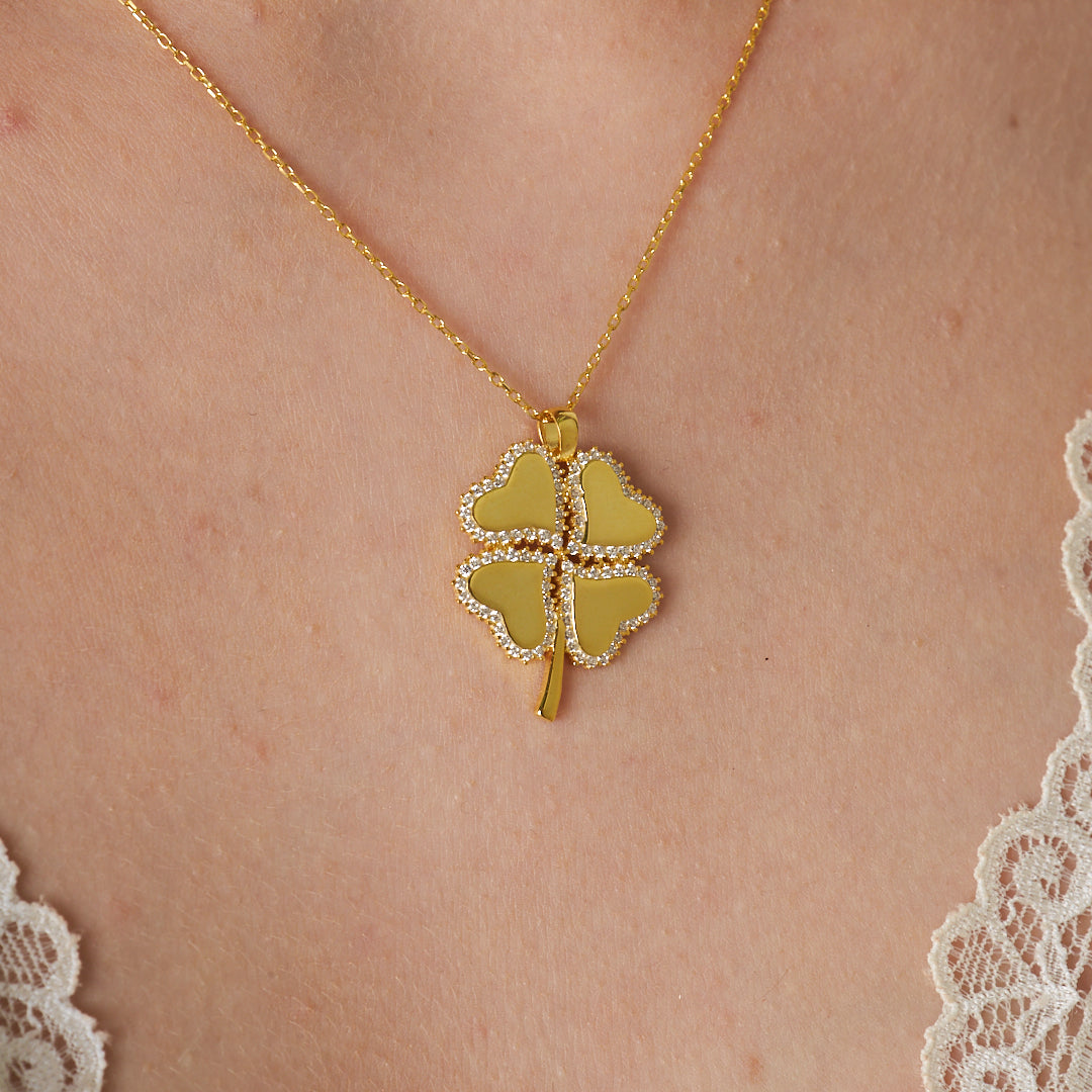Heart Clover Necklace - 925 SILVER