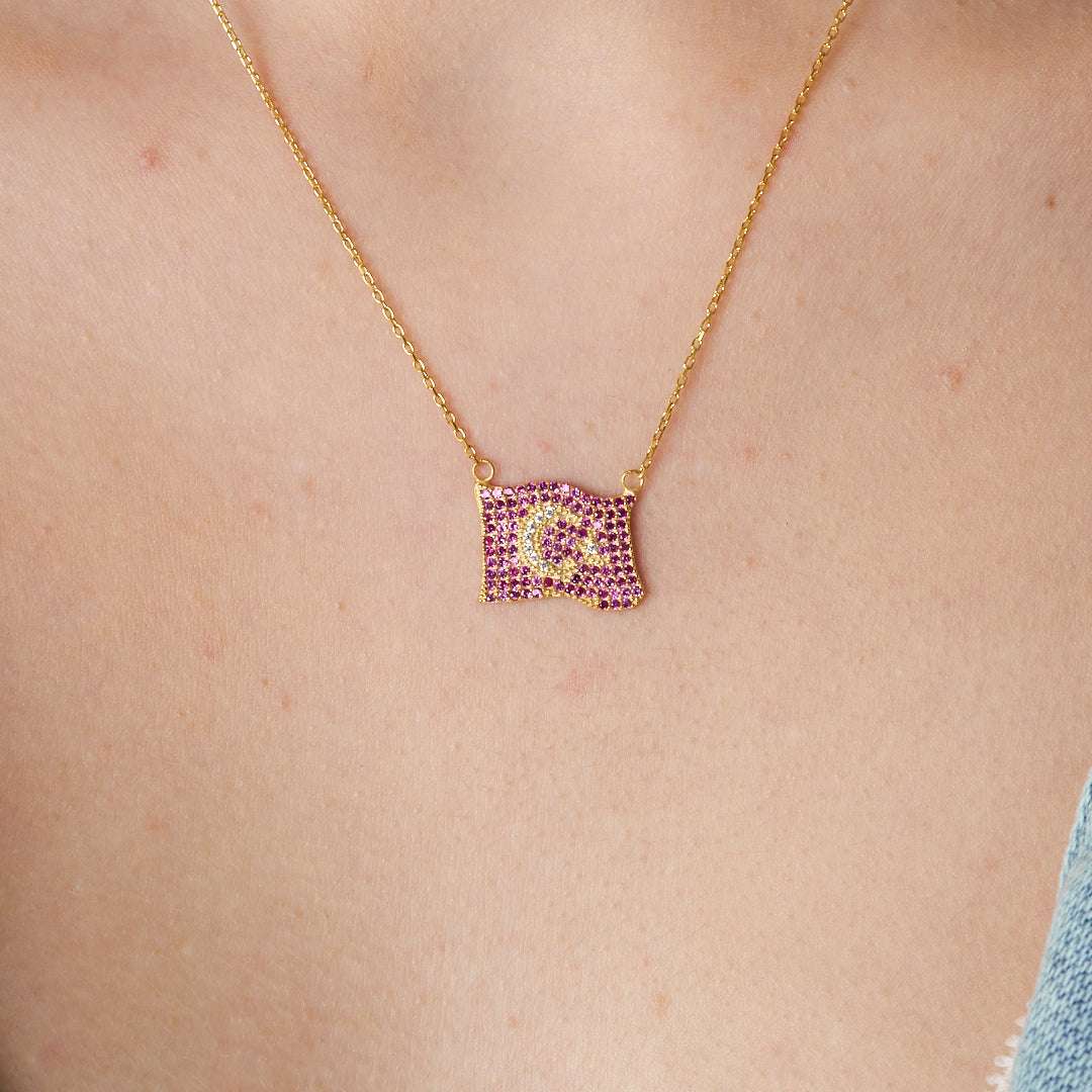 Flag Necklace - 925 Silver