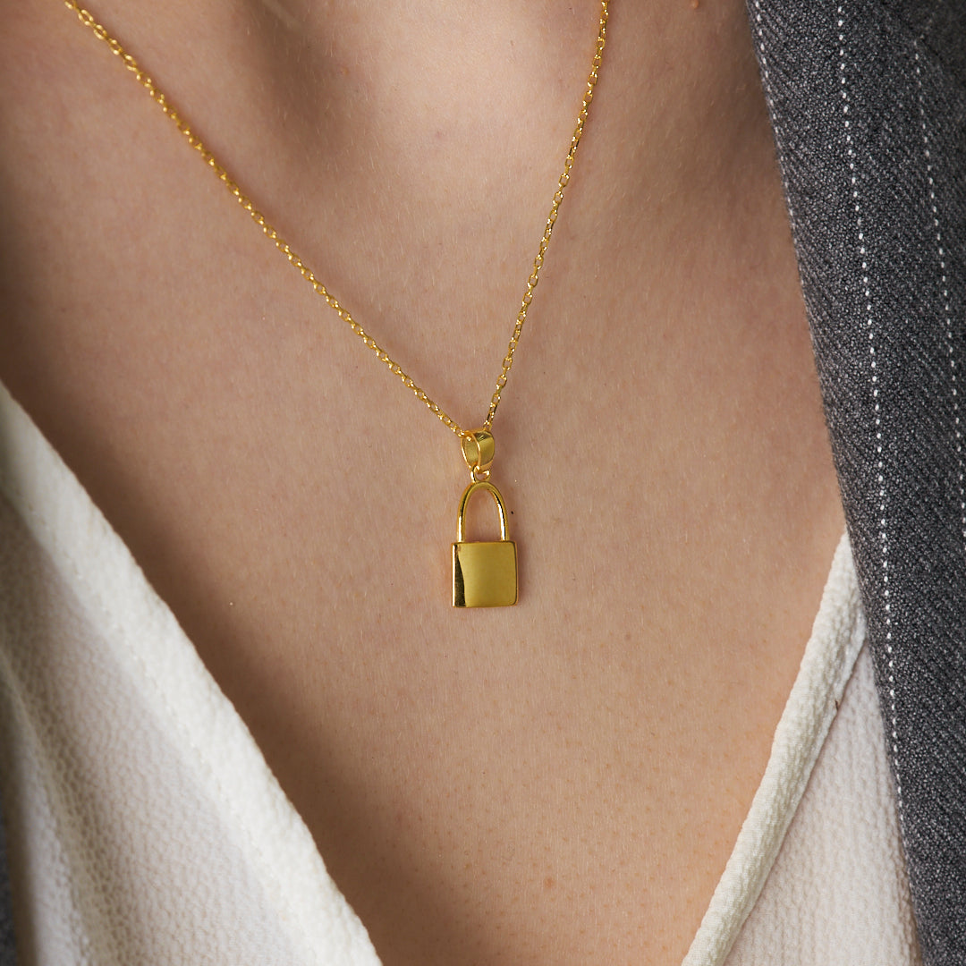 Small Lock Necklace - 925 SILVER