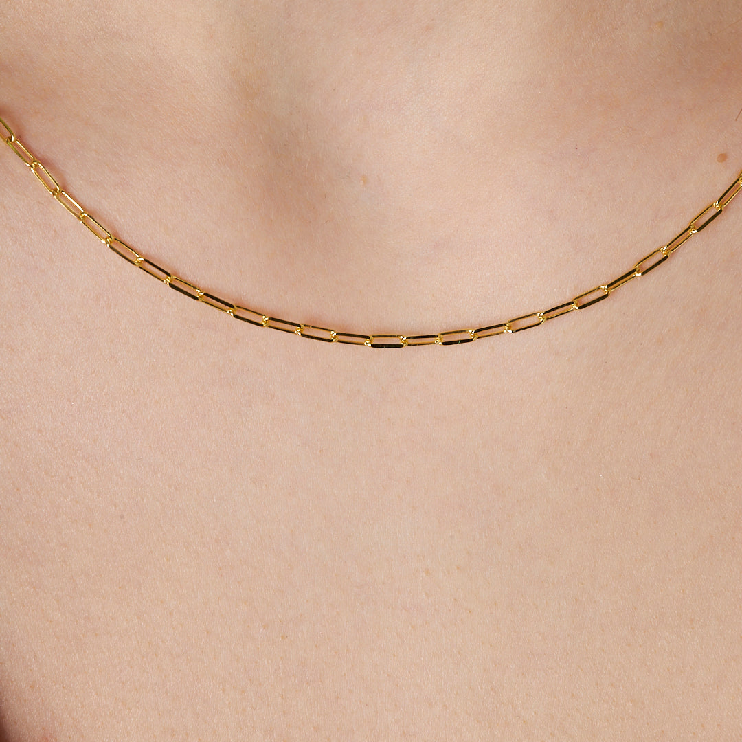 Simple Paperclip Chain Necklace - 925 SILVER