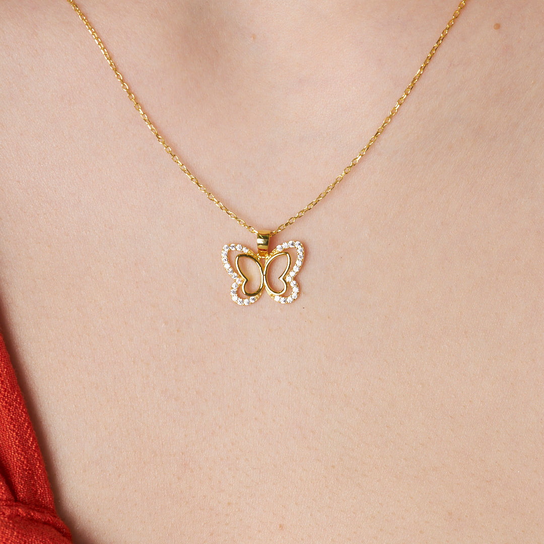 Spring Butterfly Necklace - 925 SILVER