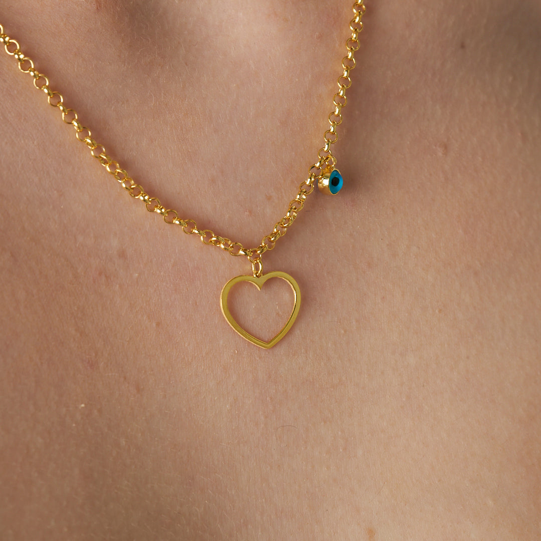 Thin Heart Necklace - 925 SILVER