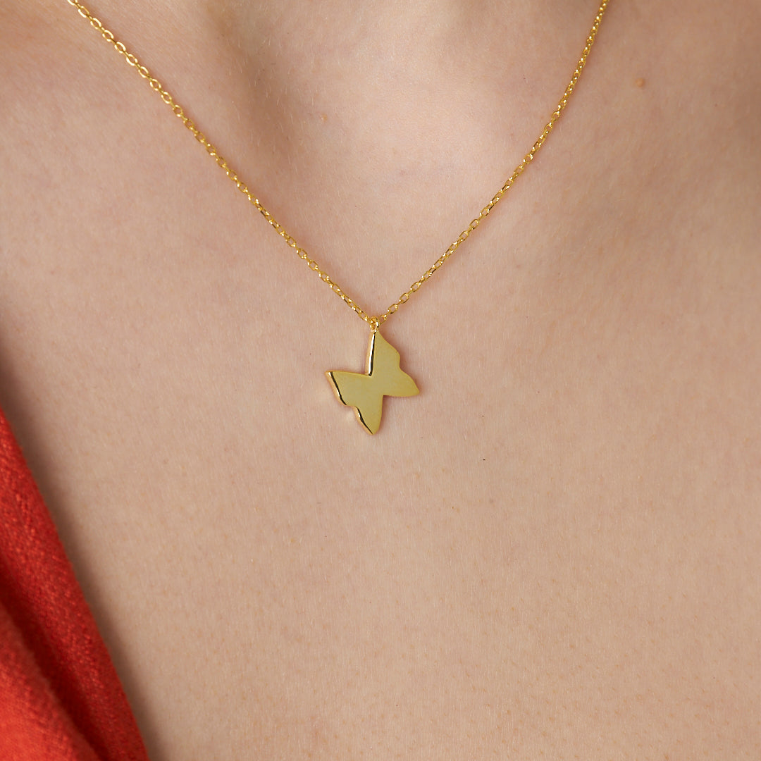 Side Butterfly Necklace - 925 SILVER