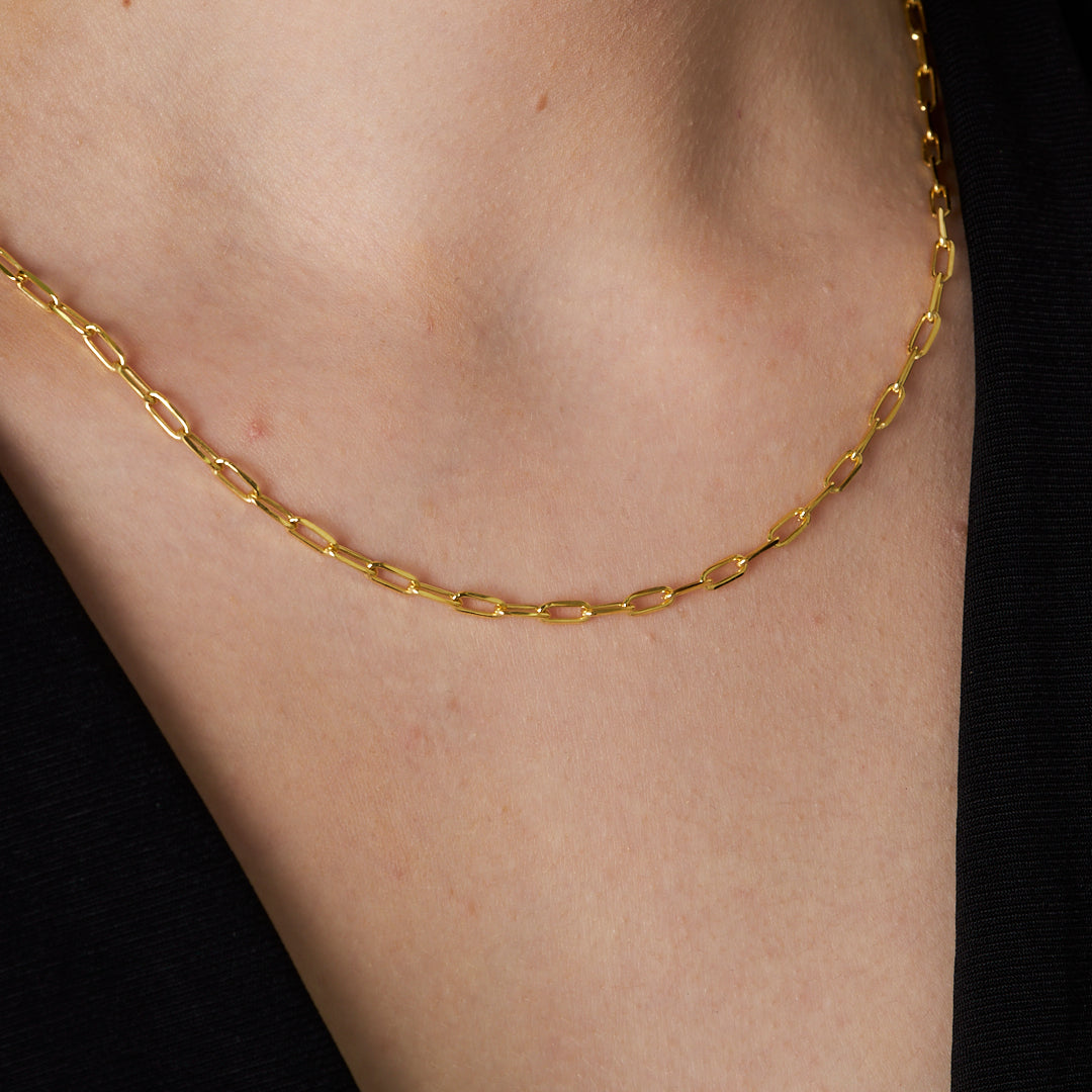 Paperclip Chain Necklace - 925 SILVER