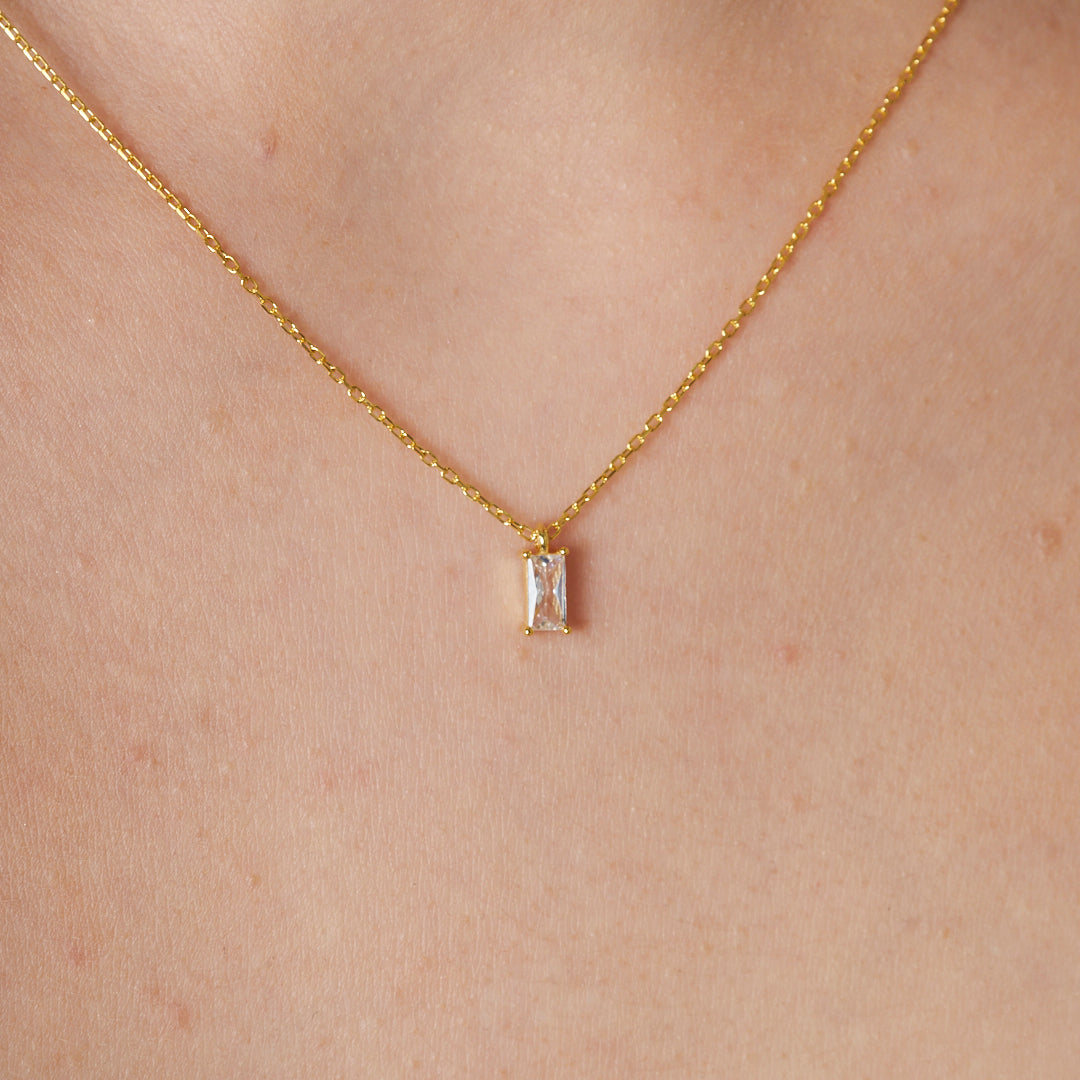 Diamond Passion Baguette Necklace - 925 SILVER