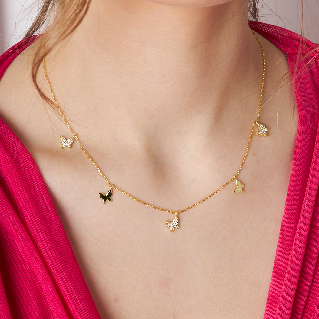 Sequential Butterfly Necklace - 925 SILVER