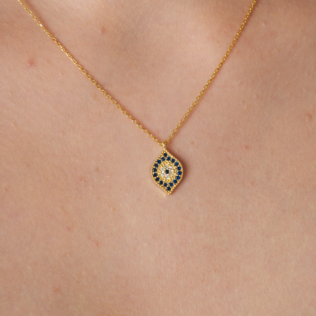 Vertical Eye Necklace - 925 Silver