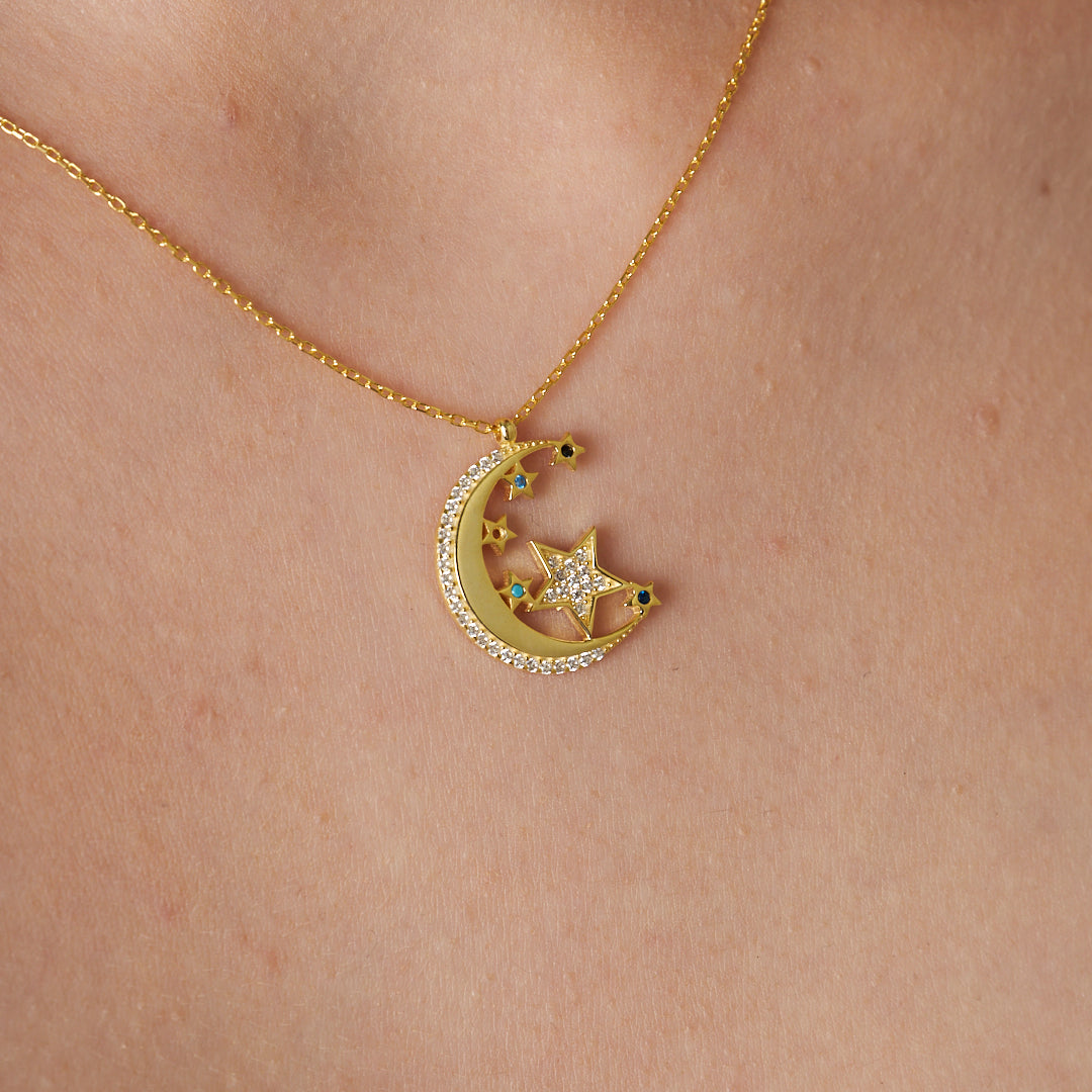 Grandfather Moon Necklace - 925 Silver