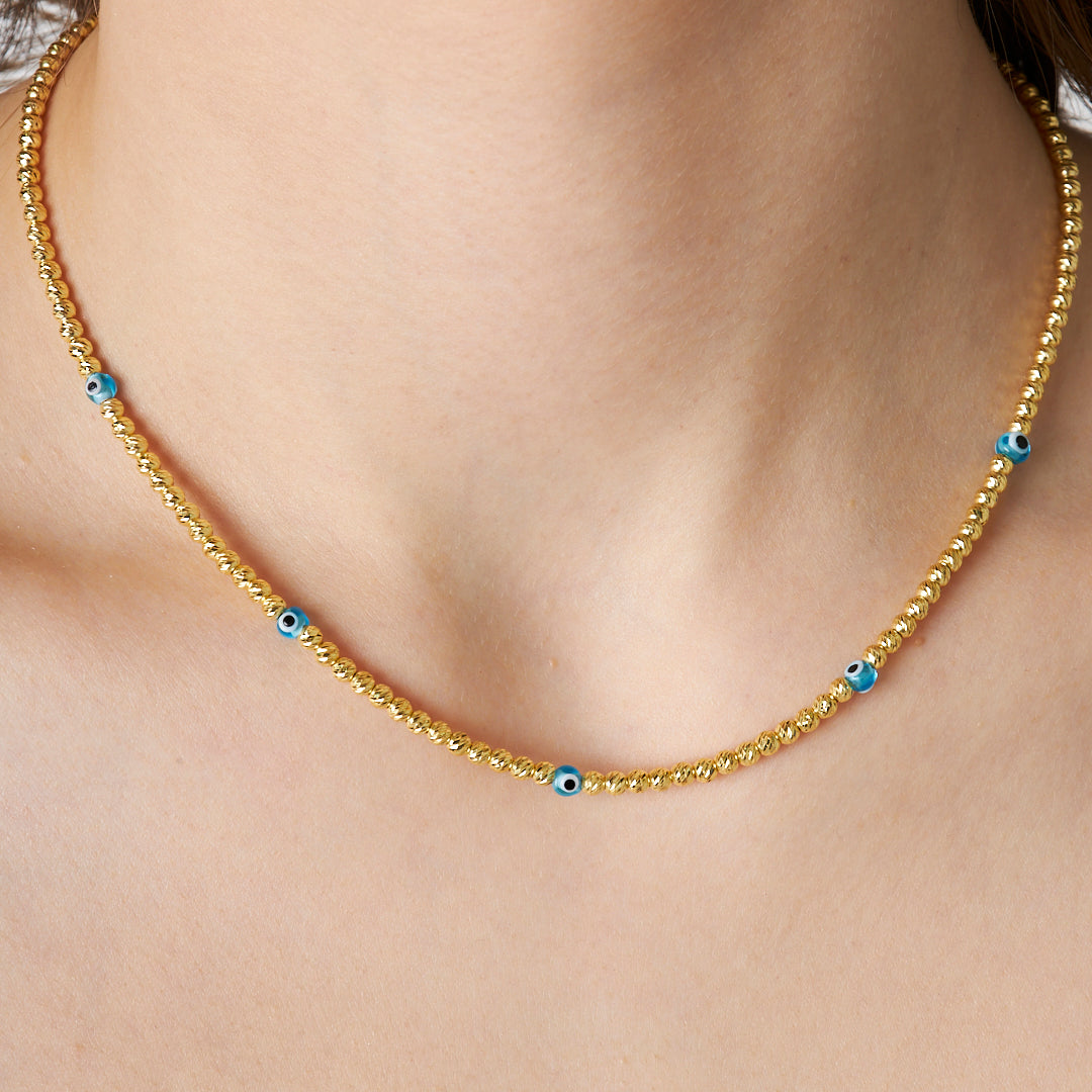 BLAUE DORIKA HALSKETTE | 925 SILBER