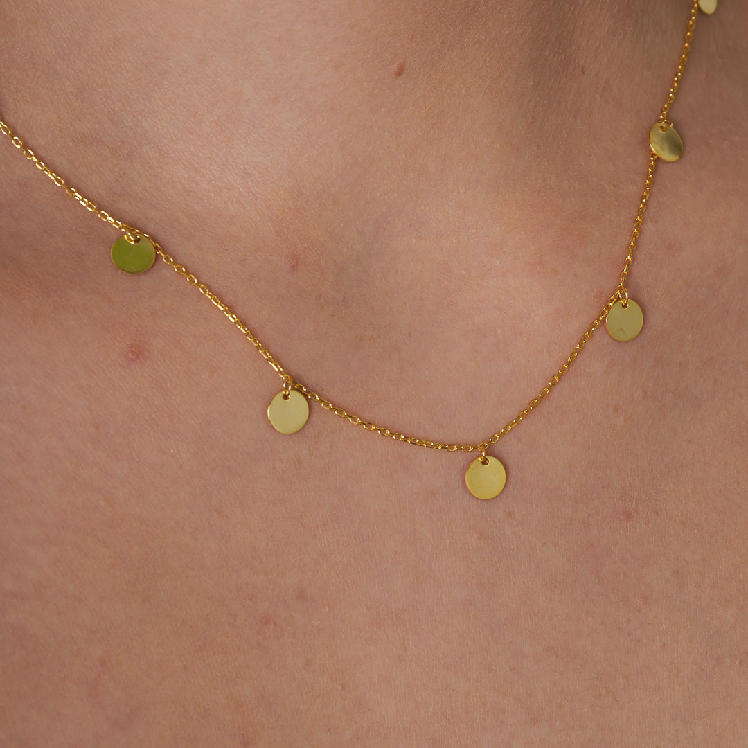 Round Sequin Necklace - 925 Silver