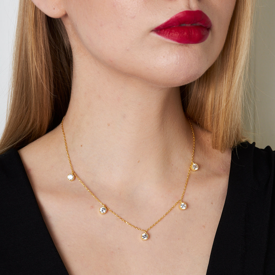 Single Stone Design Necklace - 925 SILVER